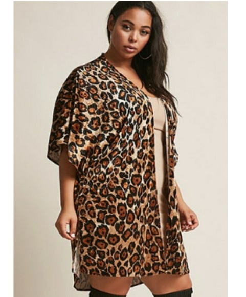 Spin/FE21 Sweaters - Leopard Kimono/Cardigan